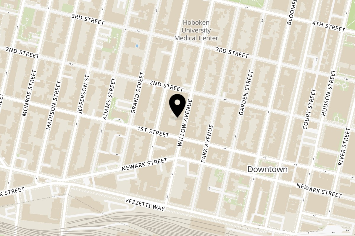 Map showing the location of Uncle Rocco on 112 Willow Ave in Hoboken